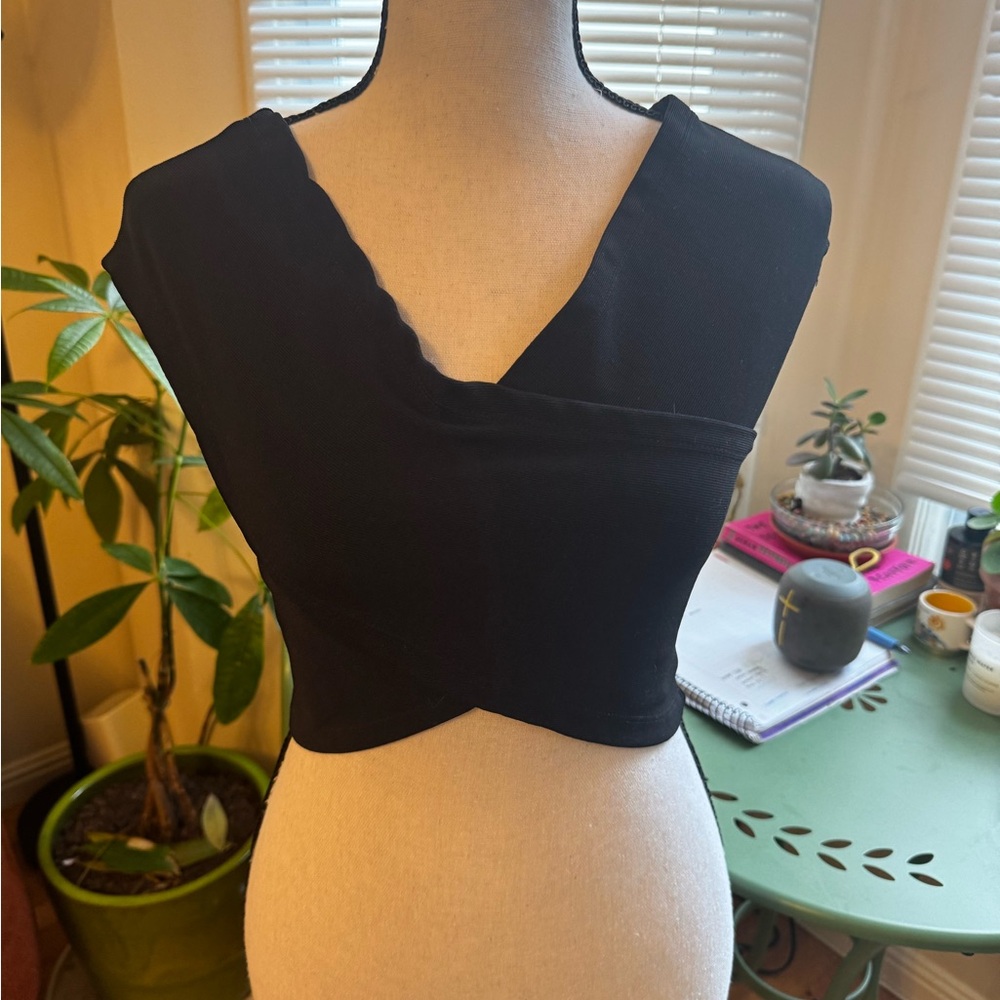 Elegant Black Wrap Top